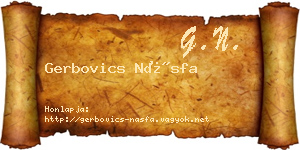 Gerbovics Násfa névjegykártya
